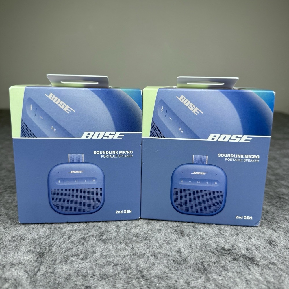 Bose Lot of 2 NEW Soundlink Micro 2nd Gen Portable Speaker (444771) Blue Dusk